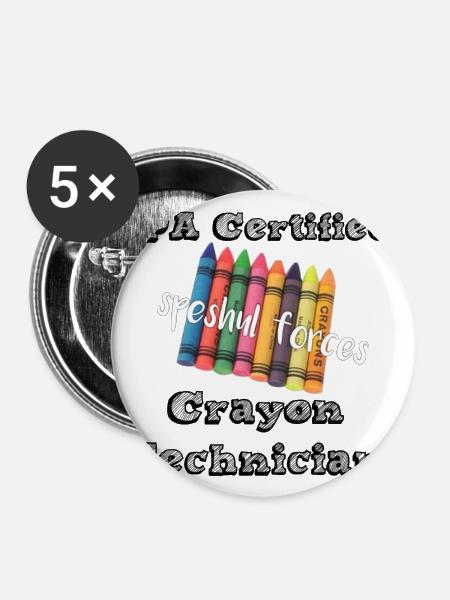 Buntstifte (Militär) - Buttons groß 56 mm (5er Pack) - Weiß
