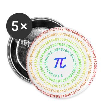 pi - Lot de 5 grands badges (56 mm) - blanc - Devant