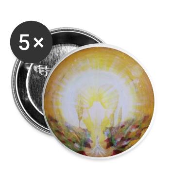 Herz Jesu - Buttons groß 56 mm (5er Pack) - Weiß - Vorne