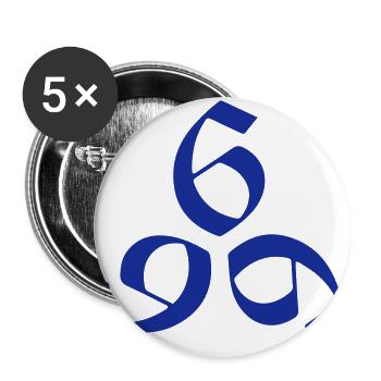 Fld.) satanic, 6-6-6 pyramide, Floluxdef.de - Buttons groß 56 mm (5er Pack) - Weiß - Vorne