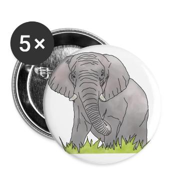 elephant - Buttons large 2.2''/56 mm (5-pack) - white - Front