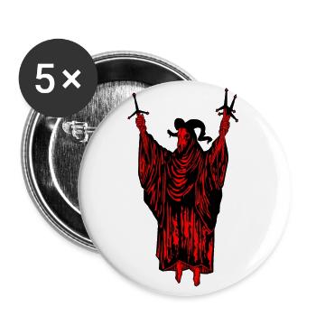 Baphomet mit gehörntem Ziegenkopf, Satans, Dämon - Buttons groß 56 mm (5er Pack) - Weiß - Vorne