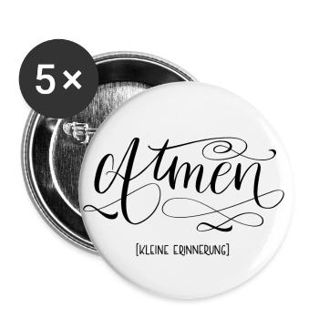 ATMEN Yoga - Buttons groß 56 mm (5er Pack) - Weiß - Vorne