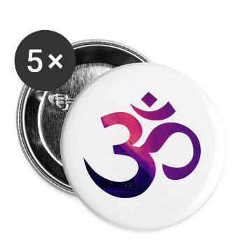 Om - Psy Pink - Lot de 5 grands badges (56 mm) - blanc - Devant