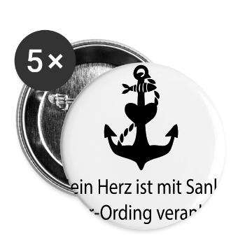 Mein Herz ist mit St. Peter-Ording verankert - Buttons groß 56 mm (5er Pack) - Weiß - Vorne
