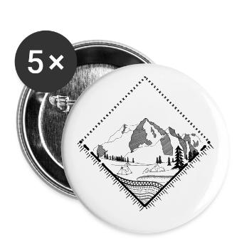 Berg - Buttons groß 56 mm (5er Pack) - Weiß - Vorne