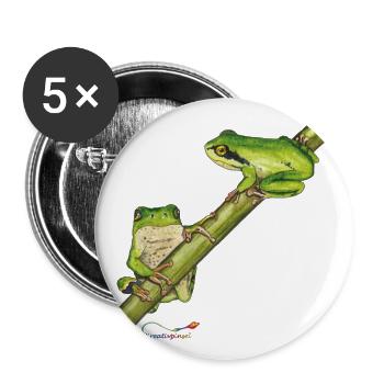 Tree frog - Buttons large 2.2''/56 mm (5-pack) - white - Front