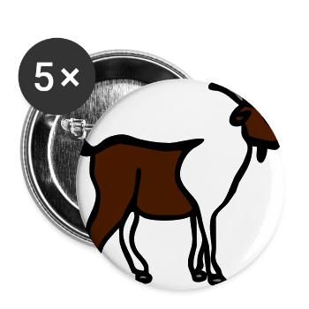 Goat - Line Art - Choose your color - Buttons large 2.2''/56 mm (5-pack) - white - Front
