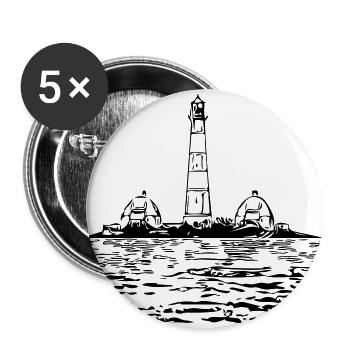 Phare dans la mer - Lot de 5 grands badges (56 mm) - blanc - Devant