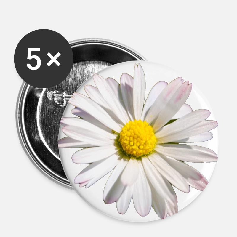 Daisy flower - Buttons large 2.2''/56 mm (5-pack) - white