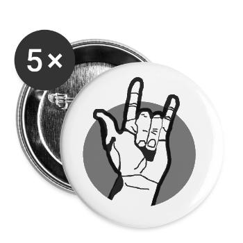Ich liebe dich - Ich hab dich lieb - Buttons groß 56 mm (5er Pack) - Weiß - Vorne
