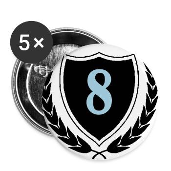 armoiries 8 - Lot de 5 grands badges (56 mm) - blanc - Devant