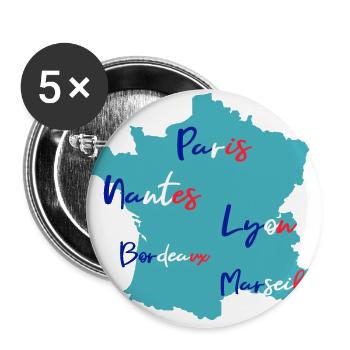 France - Buttons large 2.2''/56 mm (5-pack) - white - Front