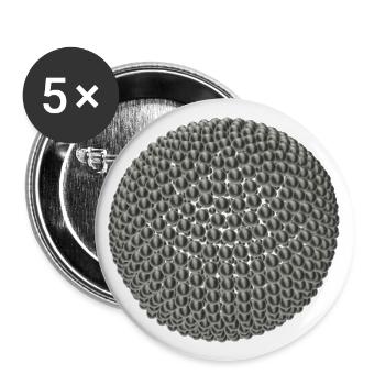 Boules en titane en optique 3D - Lot de 5 grands badges (56 mm) - blanc - Devant