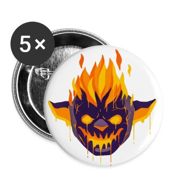 Un beau monstre magmine en flammes Design - Lot de 5 grands badges (56 mm) - blanc - Devant