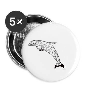 Dolphinn GeomeTRIX - Buttons groß 56 mm (5er Pack) - Weiß - Vorne
