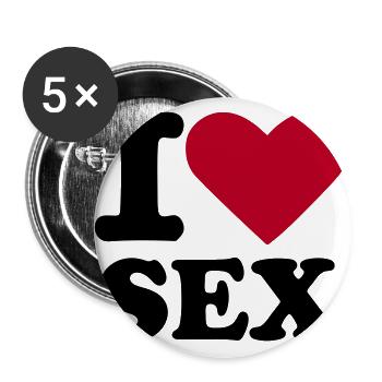 Sex - Buttons groß 56 mm (5er Pack) - Weiß - Vorne