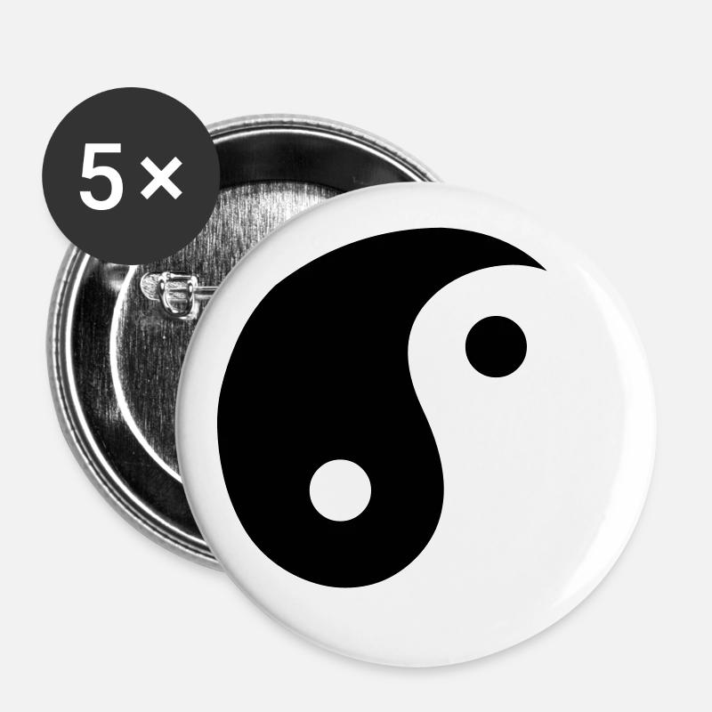 Yin & Yang - Buttons large 2.2''/56 mm (5-pack) - white