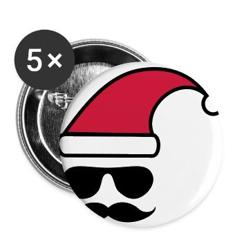 Weihnachtshipster - Buttons groß 56 mm (5er Pack) - Weiß - Vorne