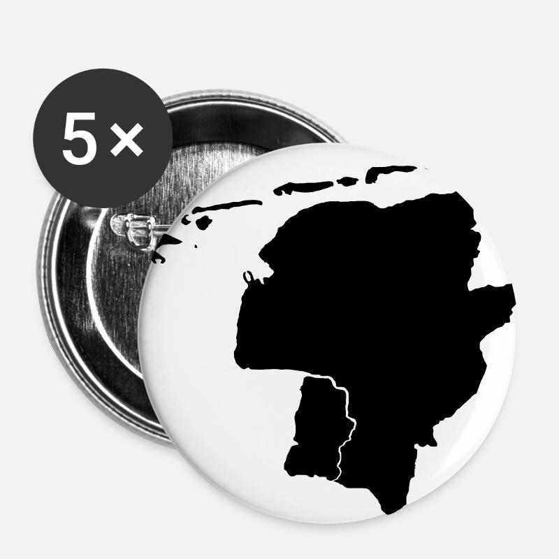 East Frisia map black - Buttons large 2.2''/56 mm (5-pack) - white