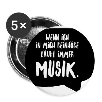 Musik Spruch Lustig Sprechblase DJ - Buttons groß 56 mm (5er Pack) - Weiß - Vorne