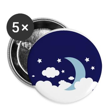 Mond - Buttons groß 56 mm (5er Pack) - Weiß - Vorne