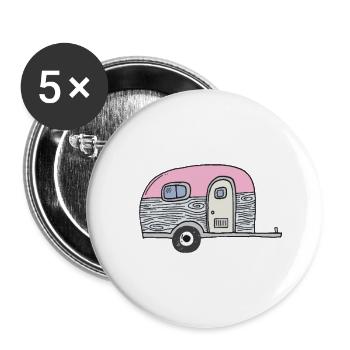Camping Queen - Buttons groß 56 mm (5er Pack) - Weiß - Vorne