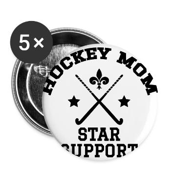 Hockey Mom - StarSupport - Lot de 5 grands badges (56 mm) - blanc - Devant