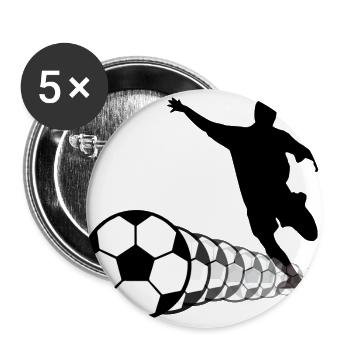 Fußballer Fußball 2c - Buttons groß 56 mm (5er Pack) - Weiß - Vorne