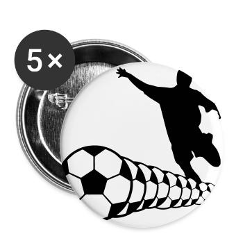 Joueur de football jouer au football Joueur de football 2c - Lot de 5 grands badges (56 mm) - blanc - Devant