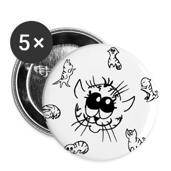 Sun from incredibly cute cats - Buttons large 2.2''/56 mm (5-pack) - white - Front