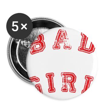 bad girl - Buttons groß 56 mm (5er Pack) - Weiß - Vorne