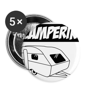 Camperin - Die besten Frauen der Welt! - Buttons groß 56 mm (5er Pack) - Weiß - Vorne