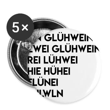 Glühwein - Buttons groß 56 mm (5er Pack) - Weiß - Vorne