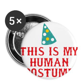 Clown: This Is My Human Costume - Gift - Buttons large 2.2''/56 mm (5-pack) - white - Front