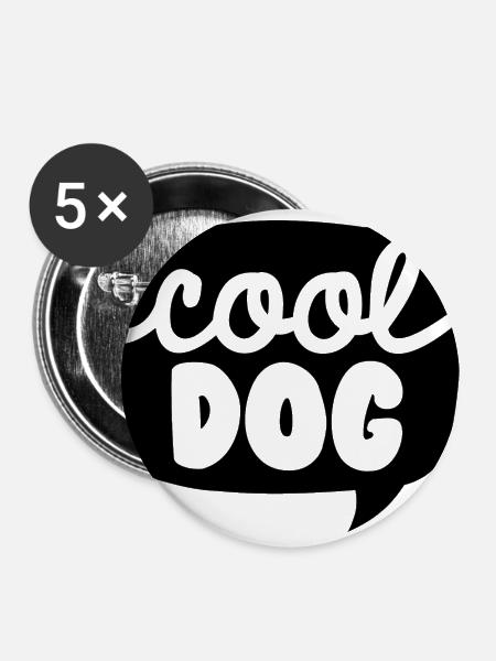 COOL DOG - Buttons groß 56 mm (5er Pack) - Weiß