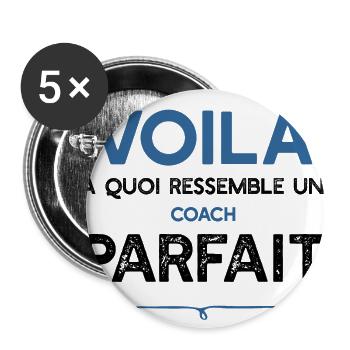 Un Coach parfait métier cadeau - Lot de 5 grands badges (56 mm) - blanc - Devant