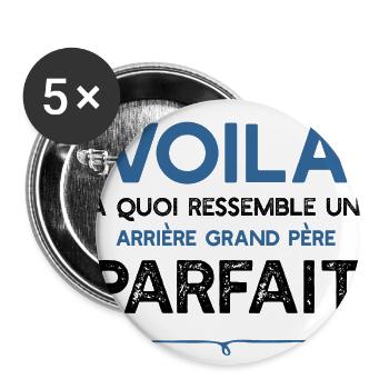 Un Arrière grand père parfait métier cadeau - Lot de 5 grands badges (56 mm) - blanc - Devant