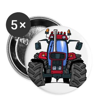340 Red tractor - Buttons large 2.2''/56 mm (5-pack) - white - Front