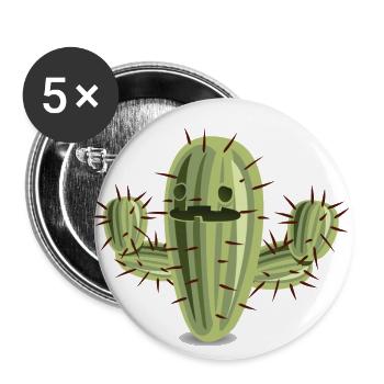 cactus - Lot de 5 grands badges (56 mm) - blanc - Devant