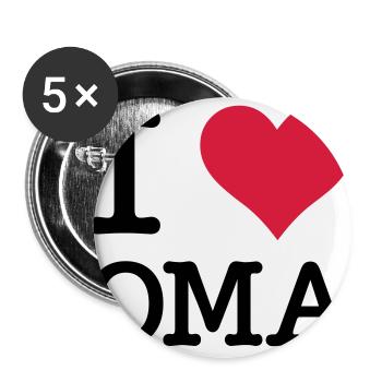 I Love Oma Großmutter Grandma Mutter Kult Motiv - Buttons groß 56 mm (5er Pack) - Weiß - Vorne