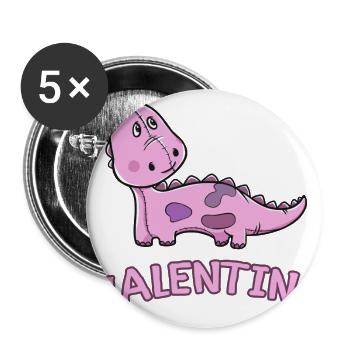 Dinosaur funny child valentina gift birth - Buttons large 2.2''/56 mm (5-pack) - white - Front