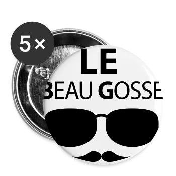 LEbeauxgosses - Lot de 5 grands badges (56 mm) - blanc - Devant