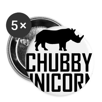 Chubby Unicorn Rhino - Buttons large 2.2''/56 mm (5-pack) - white - Front