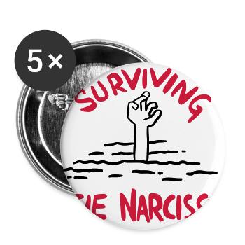 Surviving the Narcisst - Buttons groß 56 mm (5er Pack) - Weiß - Vorne