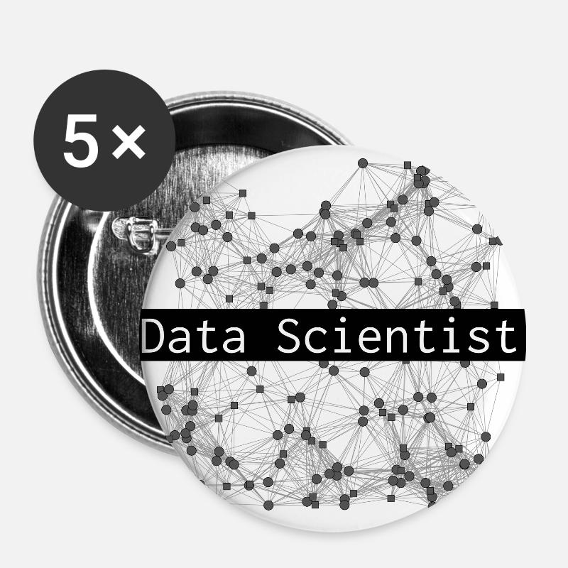 Data scientist - Buttons large 2.2''/56 mm (5-pack) - white
