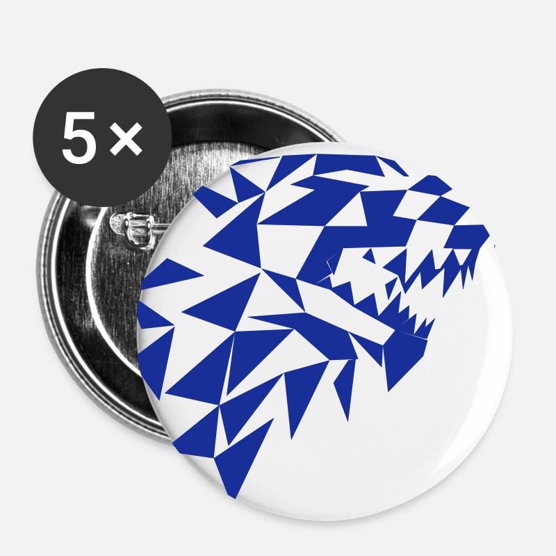 wolf triangles - Buttons large 2.2''/56 mm (5-pack) - white