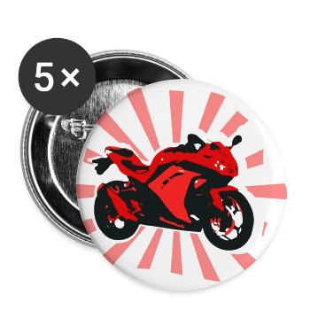Moto moto de moto de moto cadeau - Lot de 5 grands badges (56 mm) - blanc - Devant