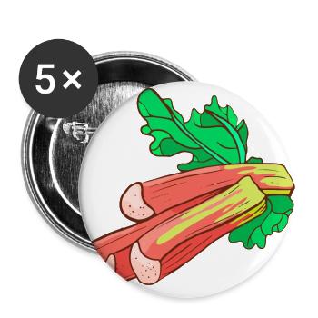 Gemeiner Rhabarber Gewöhnlicher Krauser - Buttons groß 56 mm (5er Pack) - Weiß - Vorne