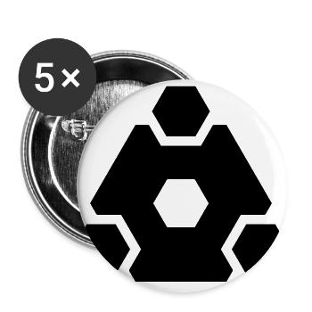 HEXAGON 07 - Buttons groß 56 mm (5er Pack) - Weiß - Vorne